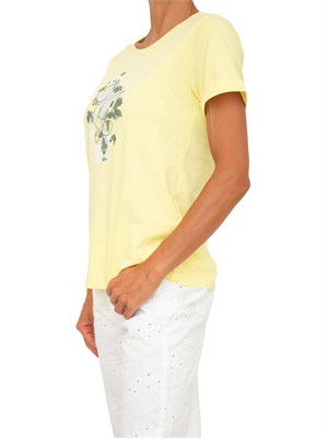T-shirt Liu Jo donna in cotone giallo con logo in DONNA