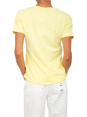 T-shirt Liu Jo donna in cotone giallo con logo in DONNA