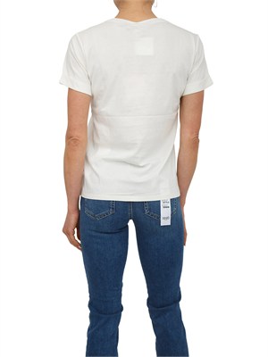 T-shirt Liu Jo donna in cotone bianco panna con cristalli in DONNA