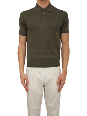 Polo Aiace Galassi in maglia di seta e cotone verde in UOMO