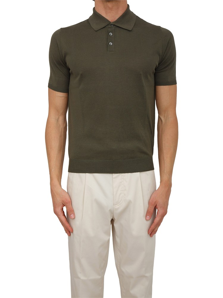 Polo Aiace Galassi in maglia di seta e cotone verde