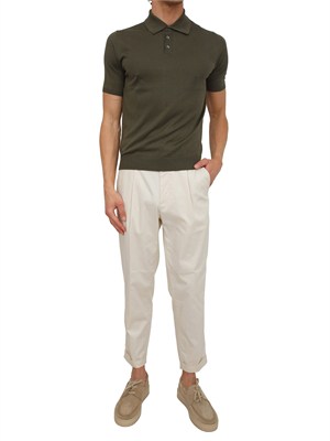 Polo Aiace Galassi in maglia di seta e cotone verde in UOMO