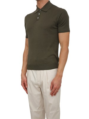 Polo Aiace Galassi in maglia di seta e cotone verde in UOMO