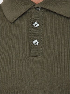Polo Aiace Galassi in maglia di seta e cotone verde in UOMO