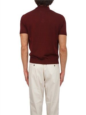 Polo Aiace Galassi in maglia di seta e cotone bordeaux in UOMO