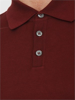 Polo Aiace Galassi in maglia di seta e cotone bordeaux in UOMO