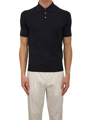 Polo nera Aiace Galassi in maglia di seta e cotone in UOMO