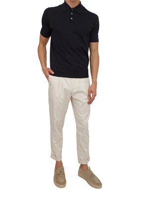 Polo nera Aiace Galassi in maglia di seta e cotone in UOMO