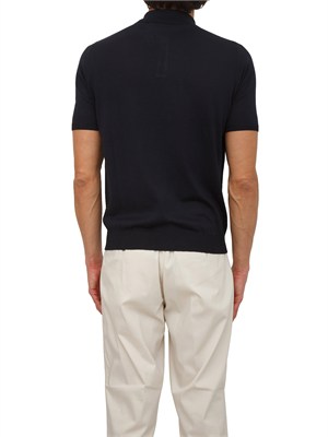 Polo nera Aiace Galassi in maglia di seta e cotone in UOMO