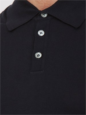 Polo nera Aiace Galassi in maglia di seta e cotone in UOMO