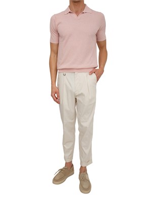 Polo Aiace Galassi in maglia rosa effetto spugna in UOMO