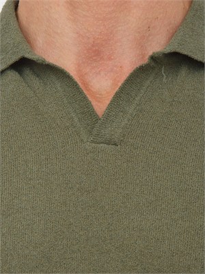 Polo Aiace Galassi in maglia verde effetto spugna in UOMO