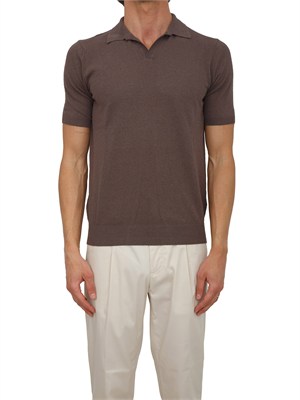 Polo Aiace Galassi in maglia taupe effetto spugna in UOMO