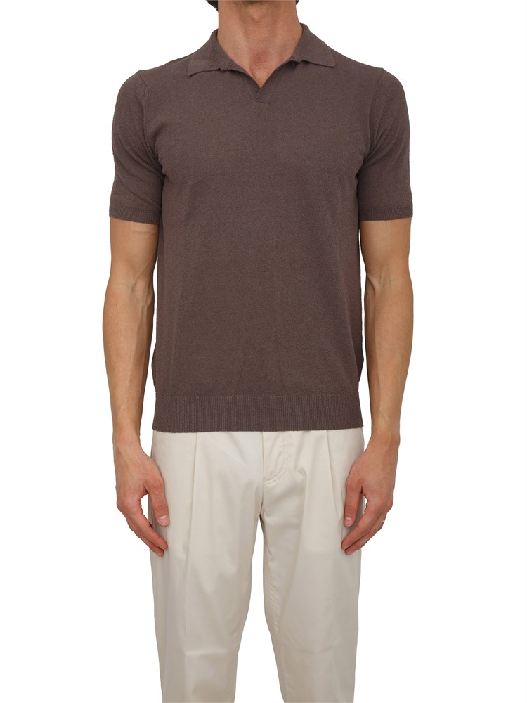 Polo Aiace Galassi in maglia taupe effetto spugna