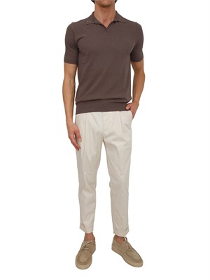 Polo Aiace Galassi in maglia taupe effetto spugna in UOMO
