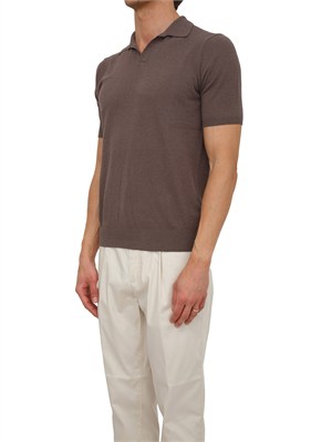 Polo Aiace Galassi in maglia taupe effetto spugna in UOMO