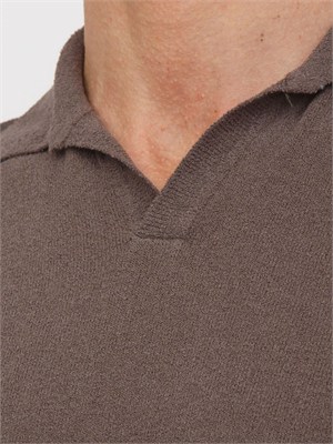 Polo Aiace Galassi in maglia taupe effetto spugna in UOMO