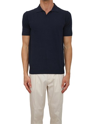 Polo Aiace Galassi in maglia blu effetto spugna in UOMO