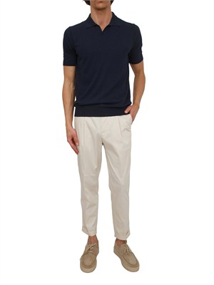 Polo Aiace Galassi in maglia blu effetto spugna in UOMO