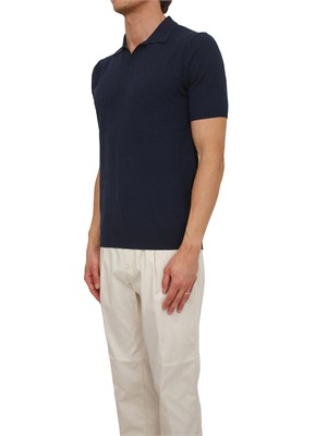 Polo Aiace Galassi in maglia blu effetto spugna in UOMO