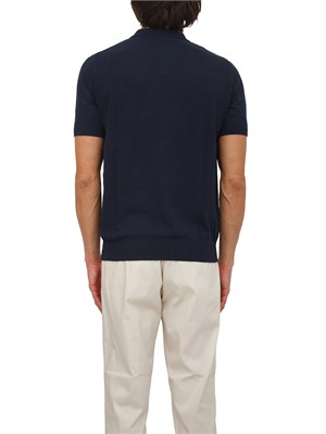 Polo Aiace Galassi in maglia blu effetto spugna in UOMO