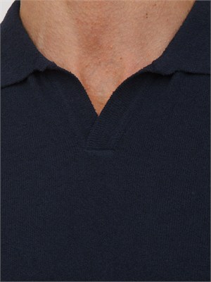 Polo Aiace Galassi in maglia blu effetto spugna in UOMO