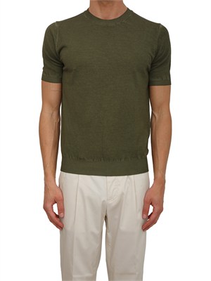 T-shirt Aiace Galassi in maglia di puro cotone verde in UOMO