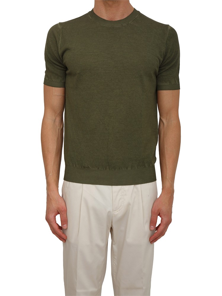 T-shirt Aiace Galassi in maglia di puro cotone verde
