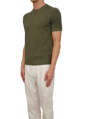 T-shirt Aiace Galassi in maglia di puro cotone verde in UOMO