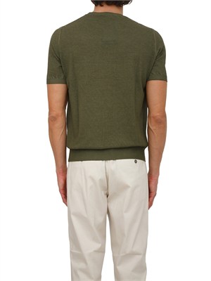 T-shirt Aiace Galassi in maglia di puro cotone verde in UOMO