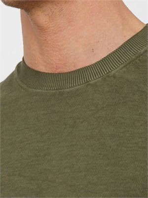 T-shirt Aiace Galassi in maglia di puro cotone verde in UOMO