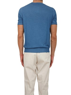T-shirt Aiace Galassi in maglia di puro cotone azzurro in UOMO
