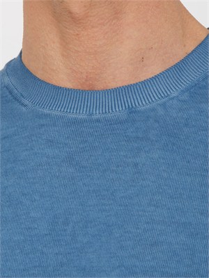 T-shirt Aiace Galassi in maglia di puro cotone azzurro in UOMO