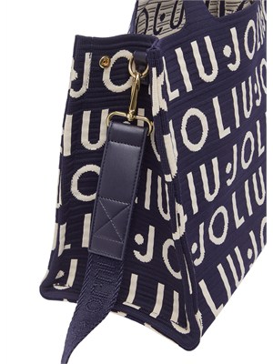 Borsa Liu Jo donna in maglia blu logo jacquard in DONNA