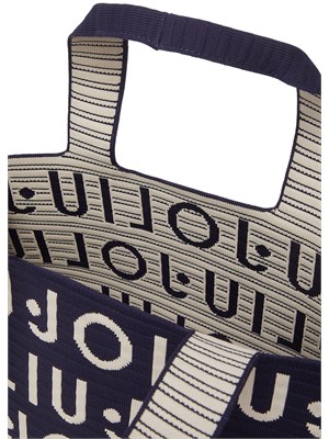 Borsa Liu Jo donna in maglia blu logo jacquard in DONNA