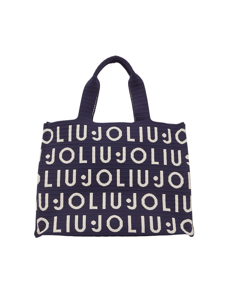 Borsa Liu Jo donna in maglia blu logo jacquard