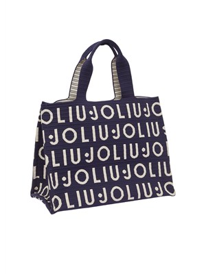 Borsa Liu Jo donna in maglia blu logo jacquard in DONNA