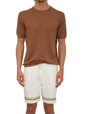 T-shirt Liu Jo uomo in maglia di lino e cotone marrone in UOMO