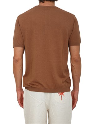 T-shirt Liu Jo uomo in maglia di lino e cotone marrone in UOMO