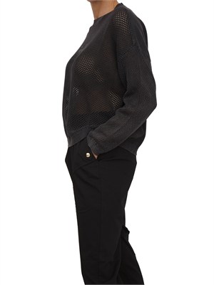 Maglia Liu Jo donna in tessuto traforato nero in DONNA