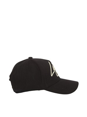 Cappello nero Liu Jo in canvas con logo in DONNA