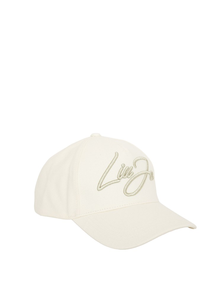 Cappello avorio Liu Jo in canvas con logo
