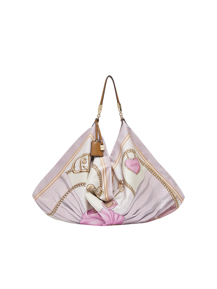 Borsa Liu Jo donna in raso stampato fantasia rosa