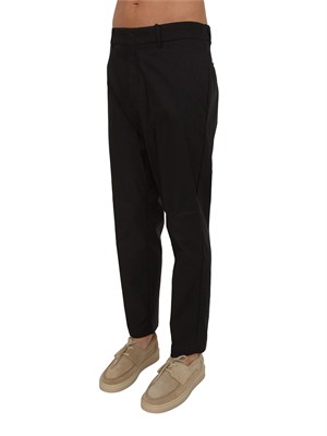 Pantaloni Paolo Pecora in misto cotone nero in UOMO