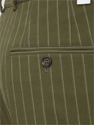 Pantaloni Paolo Pecora in cotone verde gessato in UOMO