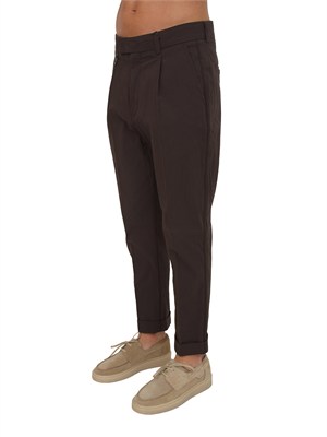 Pantaloni Paolo Pecora in cotone marrone in UOMO