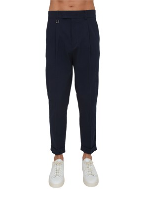 Pantaloni Paolo Pecora in cotone blu in UOMO