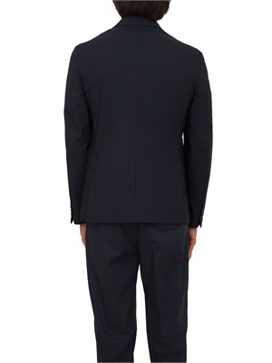 Giacca doppiopetto Paolo Pecora in misto cotone blu in UOMO