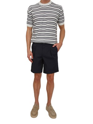 Bermuda Paolo Pecora in misto cotone blu in UOMO