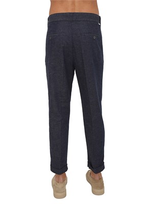 Pantaloni Paolo Pecora in denim e lino blu in UOMO